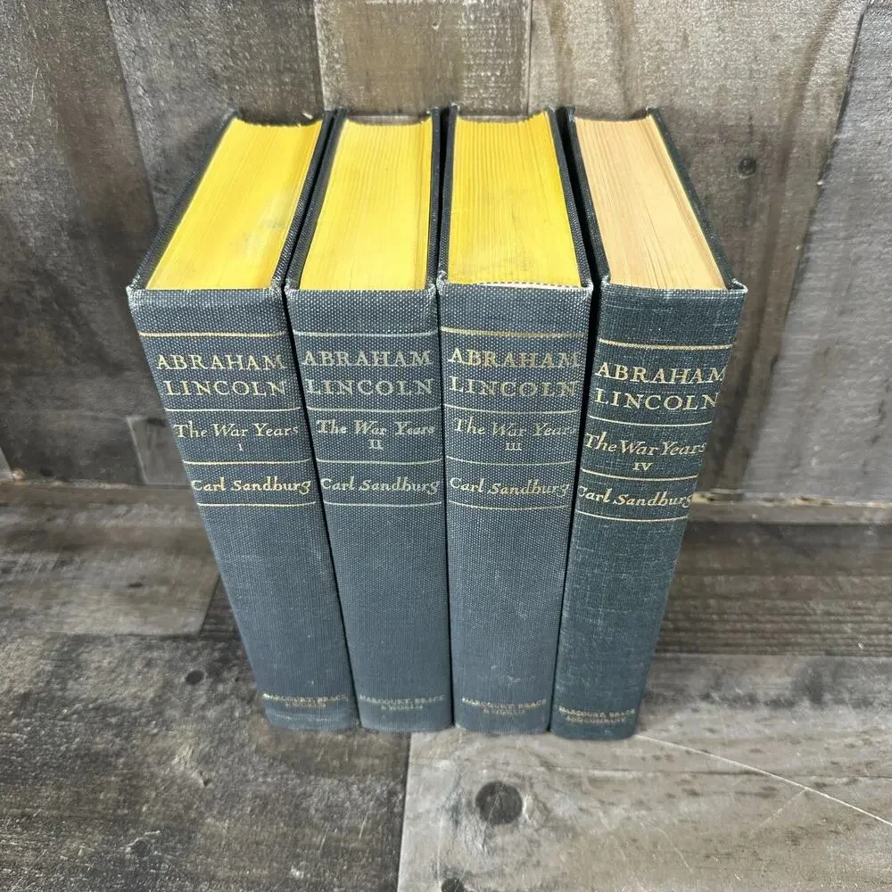 Abraham Lincoln: The‎ War Years, Vol 1-4 by Carl Sandburg; 1939, HC,